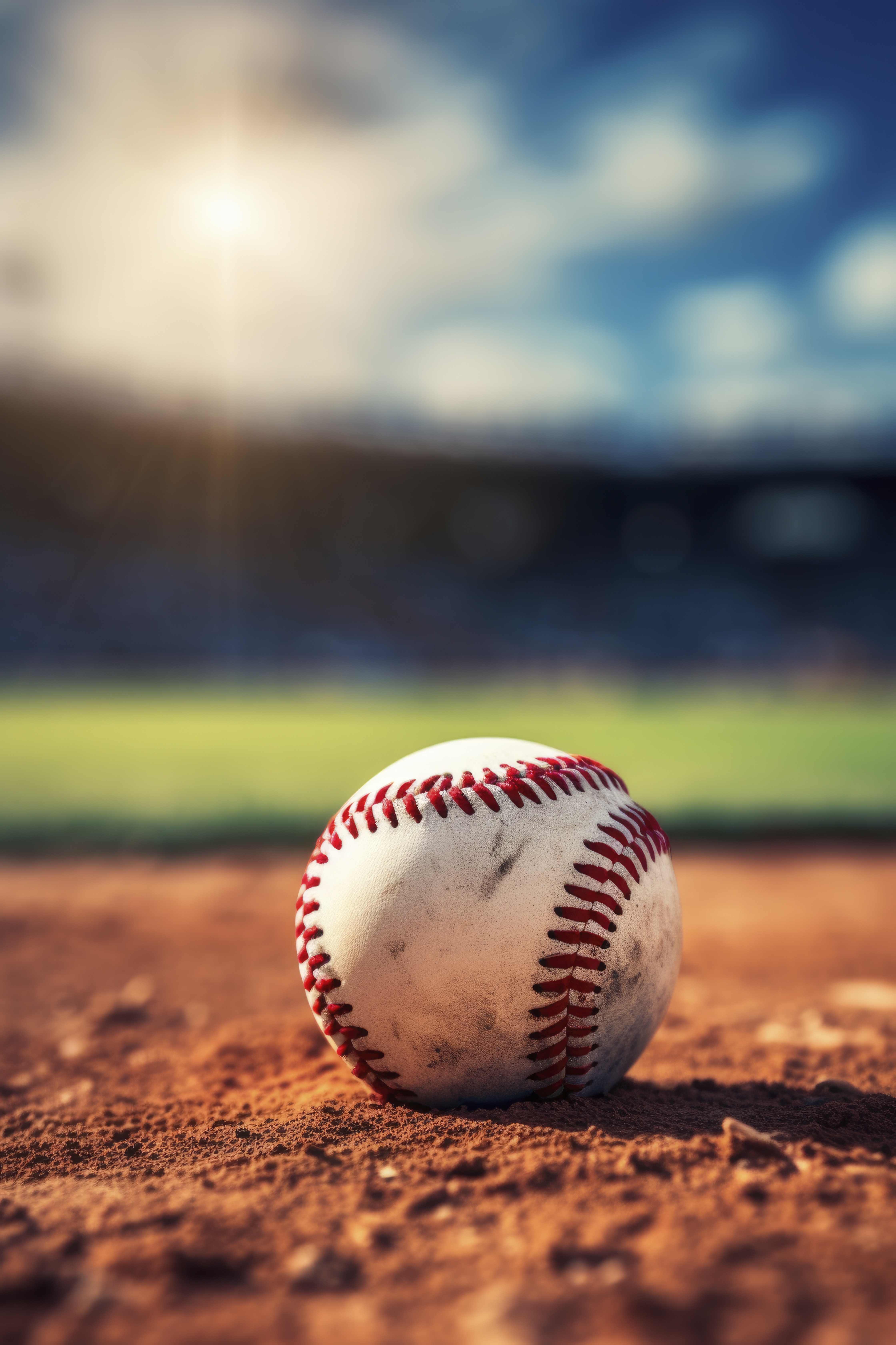Pelota de softball al atardecer dorado